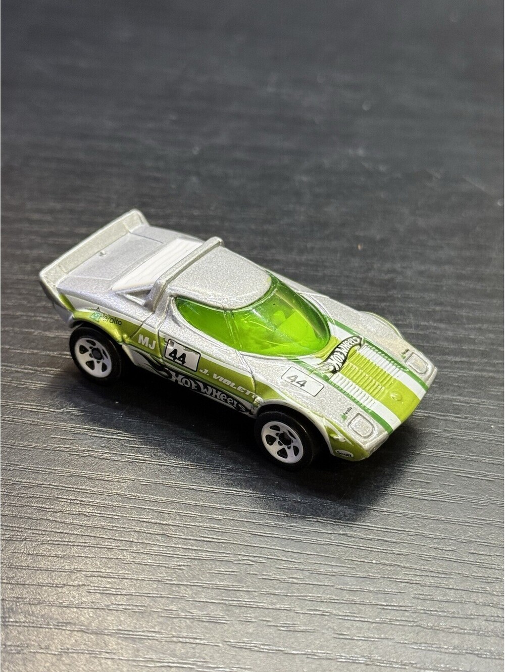 2008 Hot Wheels Mystery Cars Lancia Stratos #44 Silver Green Loose